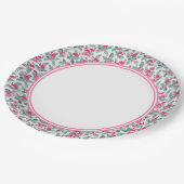 Pink Flamingo Flock Border Papieren Bordje (Gekanteld)