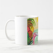 Pink Flamingo Florida Art Koffiemok (Links)