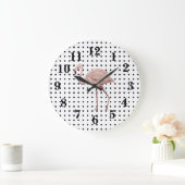 Pink Flamingo Florida Vogel schilderende Polka Dot Grote Klok (Huis)