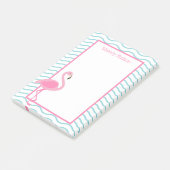 Pink Flamingo gepersonaliseerde Post-it Notitieblo Post-it® Notes (Schuin)