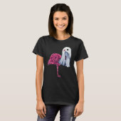 Pink Flamingo Ghost Cute Halloween Costume Women T-shirt (Voorkant volledig)