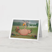 Pink Flamingo Happy Easter Funny Humor Kaart (Voorkant)