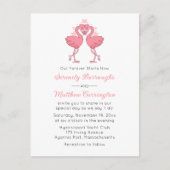 Pink Flamingo Hawaiian Tropical Beach Wedding Uitnodiging Briefkaart (Voorkant)