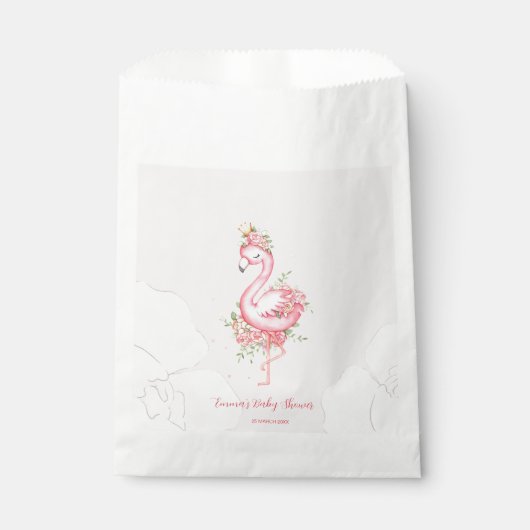 Pink Flamingo Het is een meisje Baby shower Bedankzakje (Voorkant)