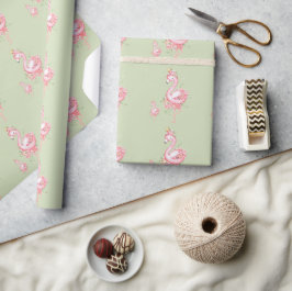 Pink Flamingo Het is een meisje Baby shower Cadeaupapier