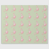 Pink Flamingo Het is een meisje Baby shower Cadeaupapier (Vlak)