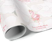 Pink Flamingo Het is een meisje Baby shower Cadeaupapier (Rol Hoek)