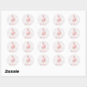 Pink Flamingo Het is een meisje Baby shower Ronde Sticker (Vel)