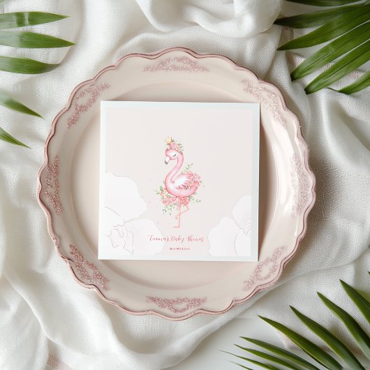 Pink Flamingo Het is een meisje Baby shower Servet