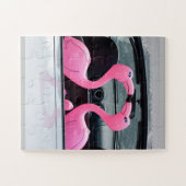 PINK FLAMINGO INFLATABLES KISSING JIGSAW PUZZLE LEGPUZZEL (Horizontaal)
