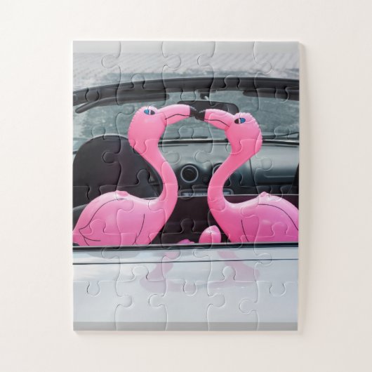 PINK FLAMINGO INFLATABLES KISSING JIGSAW PUZZLE LEGPUZZEL (Verticaal)