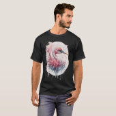 Pink Flamingo Japanese Cherry Blossom Sakura T-shirt (Voorkant volledig)