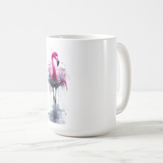 Pink flamingo koffiemok (Voorkant rechts)