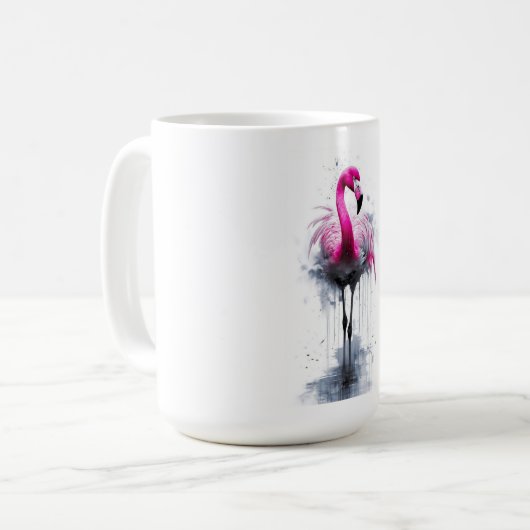 Pink flamingo koffiemok (Voorkant links)