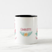 Pink Flamingo leugencitaat "gisteren vol" Tweekleurige Koffiemok (Center)