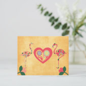 Pink Flamingo Love Briefkaart (Staand voorkant)