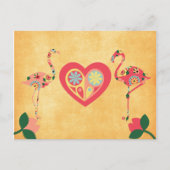 Pink Flamingo Love Briefkaart (Voorkant)
