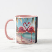 Pink Flamingo Love Tropical Beach Sun Mok (Links)