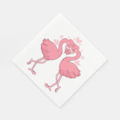 Pink Flamingo Love Tropical Beach Wedding Servet (Hoek)