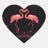Pink Flamingo Love - Valentijn Be Hart Sticker (Voorkant)
