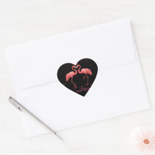 Pink Flamingo Love - Valentijn Be Hart Sticker
