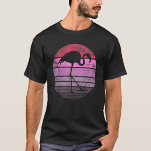 Pink Flamingo Lover Bird Vintage Animal Silhouette T-shirt