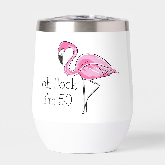 Pink Flamingo Oh Flock Ik ben 50 jaar (Voorkant)