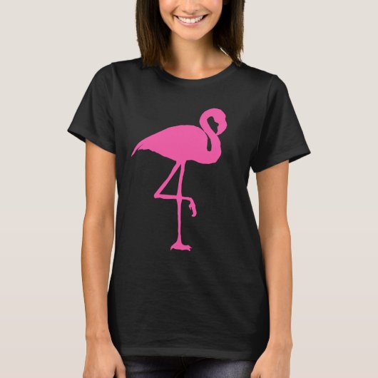 PINK FLAMINGO op zwarte T-shirts (Voorkant)