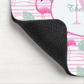Pink Flamingo Oval Initial Monogram, Personalized Muismat (Hoek)