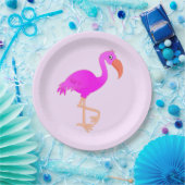 Pink Flamingo Paper Plates - Happy Party Papieren Bordje (Feest)