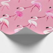 Pink Flamingo Paradise: Waterverf Patroon Cadeaupapier (Hoek)