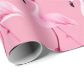Pink Flamingo Paradise: Waterverf Patroon Cadeaupapier (Rol Hoek)