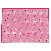 Pink Flamingo Paradise: Waterverf Patroon Groot Cadeauzakje (Voorkant)