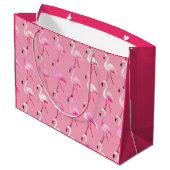 Pink Flamingo Paradise: Waterverf Patroon Groot Cadeauzakje (Achterkant Gekanteld)