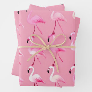 Pink Flamingo Paradise: Waterverf Patroon Inpakpapier Vel