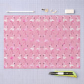 Pink Flamingo Paradise: Waterverf Patroon Tissuepapier (Craft)
