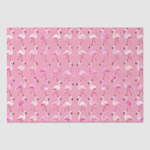 Pink Flamingo Paradise: Waterverf Patroon Tissuepapier