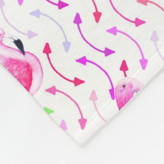 Pink Flamingo Pattern Blanket Fleece Deken (Hoek)