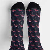Pink Flamingo Pattern Wine Drinker Funny Novelty Sokken (Top)