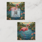 Pink Flamingo personaliseren QR-code Informatiekaartje (Voorkant / Achterkant)
