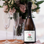 Pink Flamingo - Pop het! Als ze poppen! Sparkling Wijnetiket