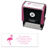 Pink Flamingo Return Address Zelfinktende Stempel (In situ)