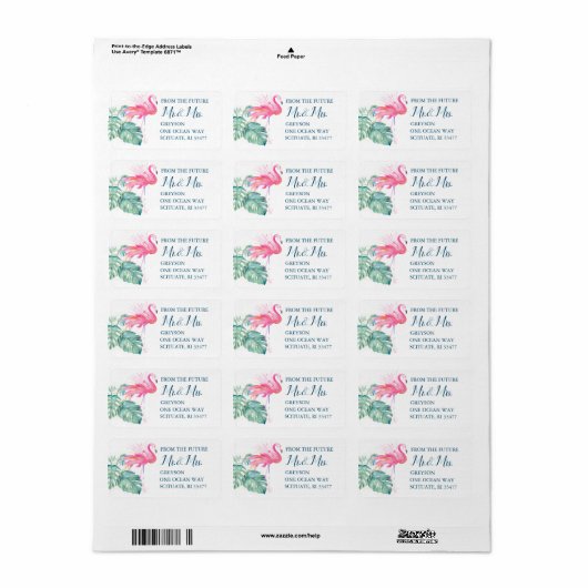 PINK FLAMINGO RETURN ADRES ETIKET (Full Sheet)