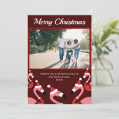 Pink Flamingo Santa Kerstmis (Staand voorkant)