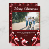 Pink Flamingo Santa Kerstmis (Voorkant / Achterkant)