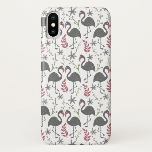 Pink flamingo seamless pattern flowers, leaves Case-Mate iPhone case (Achterkant)