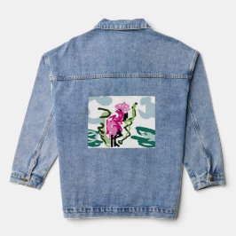 Pink flamingo set denim jacket