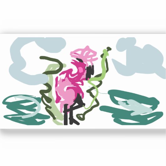 Pink flamingo set sticker (Voorkant)