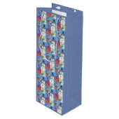 PINK FLAMINGO SNOWMAN CHRISTMAS GIFT BAG - WIJN WIJN CADEAUTAS (Voorkant Gekanteld)