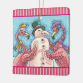 PINK FLAMINGO SNOWMAN, CHRISTMAS HOLIDAY ORNAMENT (Links)